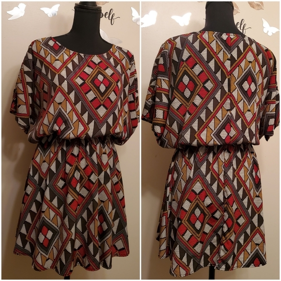 Causal Dress w/mix colors - Picture 1 of 6